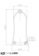 KD By AxLabs Epi Style 3-Hole Truss Rod Cover - 2 Ply - AxLabs
